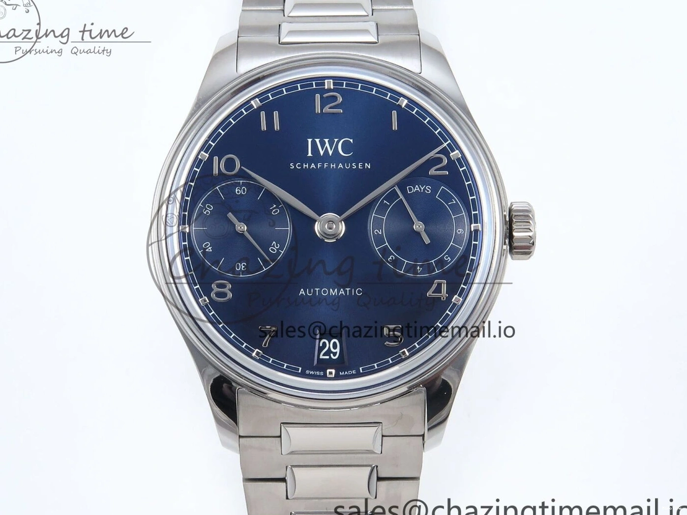 MIROTIME 0402 Portugieser Auto IWC0562E APSF 1:1 Best Edition Blue Dial on SS Bracelet A Timeless 6997
